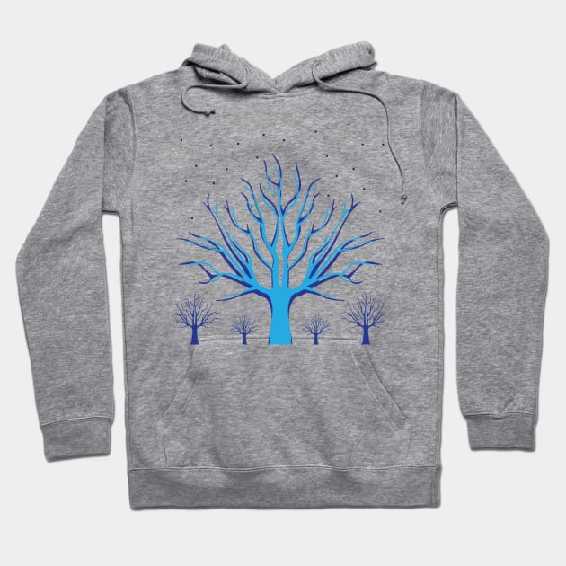 Blue Tree Hoodie by naliabbas